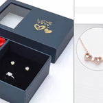 Retro Magnetic Folding Heart Shaped Four Leaf Clover Pendant Necklace Women Love Clavicle Chain Gifts Openable Choker Jewelry