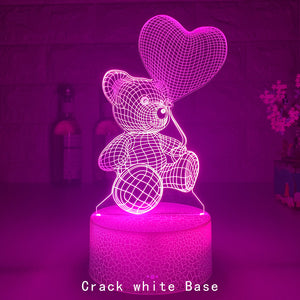 3d led Bear valentine gift