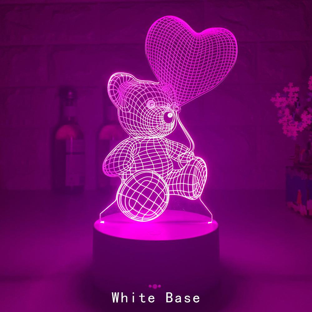 3d led Bear valentine gift