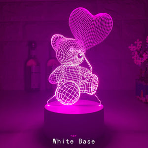 3d led Bear valentine gift