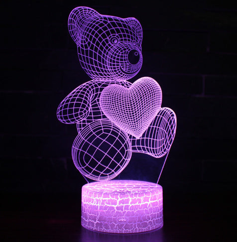 3d led Bear valentine gift