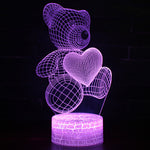 3d led Bear valentine gift