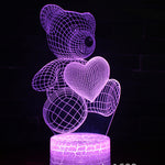 3d led Bear valentine gift