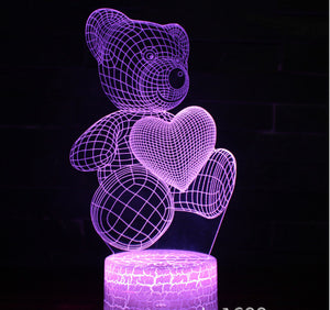 3d led Bear valentine gift
