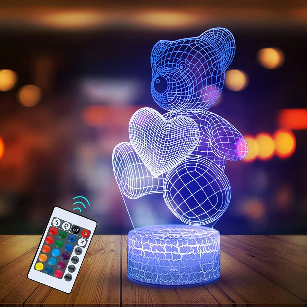 3d led Bear valentine gift
