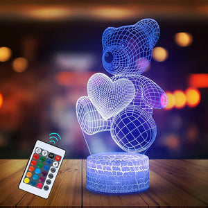 3d led Bear valentine gift